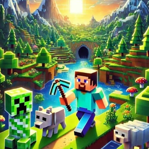 Minecraft Exploration Scene